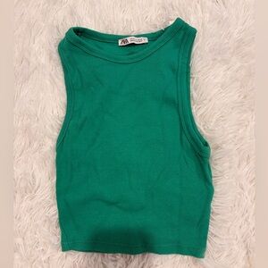Zara ribbed cropped tank top